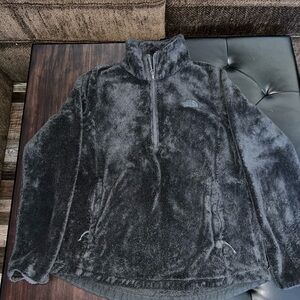 North Face Cozy Dark Gray Fleece Quarter Zip Pullover